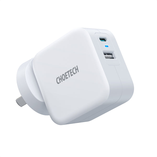 Choetech 38W Wall Charger PD 20W and QC 3.0 18W for iPhone 13 iPhone 12 series, iPad Pro, Samsung phones