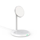 Choetech 2 in 1 MagLeap Wireless Charger Stand - Silver - Wireless Charging for iPhone 12 11 Samsung airpods etc