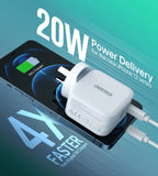 Choetech 38W Wall Charger PD 20W and QC 3.0 18W for iPhone 13 iPhone 12 series, iPad Pro, Samsung phones