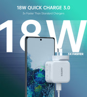 Choetech 38W Wall Charger PD 20W and QC 3.0 18W for iPhone 13 iPhone 12 series, iPad Pro, Samsung phones