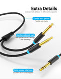 Vention TRS 6.5mm Male to 2*6.5mm Male Audio Cable - 1m 2m 3m 5m