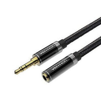 Audio Extension Cable 3.5mm Nylon Braided Black - 5M - Industry Grade