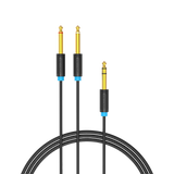 Vention TRS 6.5mm Male to 2*6.5mm Male Audio Cable - 1m 2m 3m 5m