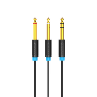 Vention TRS 6.5mm Male to 2*6.5mm Male Audio Cable - 1m 2m 3m 5m