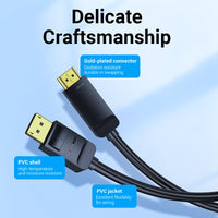 Vention 4K DisplayPort to HDMI Cable - DP to HDMI - Black - 1.5M