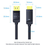 Vention 4K DisplayPort to HDMI Cable - DP to HDMI - Black - 1.5M