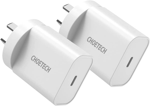 USB C Charger, CHOETECH (2 Pack) 20W Fast Charger, USB C Wall Charger Compatible with iPhone iPad Samsung etc