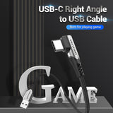 Vention Premium USB C Right Angle 90 Degree to USB A Cable -  0.25M/0.5M/1M/1.5M/2M/3M