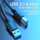 Vention Premium 0.5M 1.5M 3M USB 3.0 Cable A-Male to B-Male for Printer, Server, External HDD, Hubs etc