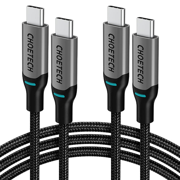 Choetech USB C to USB C Cable 2 Pack (100W 20V/5A) Braided Fast Charging Cable (6ft/1.8m)