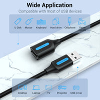 Vention USB 2.0 A Male to A Female Extension Cable  0.5M/1M/1.5M/2M/3M/5M