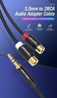 Vention 3.5mm Male to 2 RCA Female Audio Cable 0.3M Stereo Cable for Phone PC