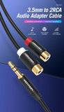 Vention 3.5mm Male to 2 RCA Female Audio Cable 0.3M Stereo Cable for Phone PC