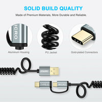 CHOETECH 2 in 1 USB Type C+Micro USB Charge & Sync Cable (4ft/1.2m)