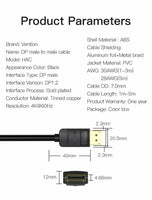 Premium Displayport Cable DP to DP Cable Male to Male 4K 1080P 1.5M/2M/3M/5M