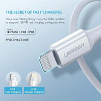 Ugreen 0.5M USB-C to Lightning Cable for iPhone 11 Pro Max X XS iPad pro Macbook