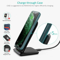 Choetech 10W Wireless Charging Stand with wall plug for iPhone 13 and iPhone 12 series