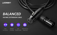 UGREEN XLR Cable XLR Male to Female Extension Cable for Microphone Amplifier etc