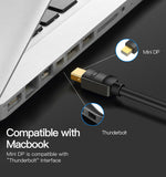 VENTION Mini DP to DP Adapter Cable 4K@60Hz Mini DisplayPort to DisplayPort Converter Male to Male Gold-Plated Cord for MacBook Thunderbolt Projector