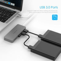 LENTION USB C Hub with 3 USB 3.0 and SD/Micro SD Card Reader for Macbook PC etc