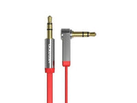 Premium 0.75m 1m 1.5m Flat 3.5mm Male 90° to 3.5mm Male Aux Stereo Cable Red