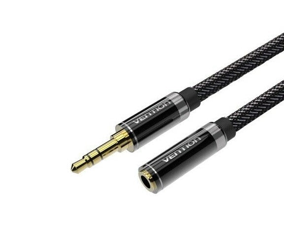 Vention Nylon Braided 3.5mm Audio Extension Cable Black - 2M