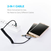 CHOETECH 2 in 1 USB Type C+Micro USB Charge & Sync Cable (4ft/1.2m)