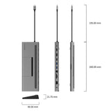 Type C to HDMI VGA DP USB 3.0 PD Ethernet SD/TF 3.5mm Hub Macbook Pro 16" A2141