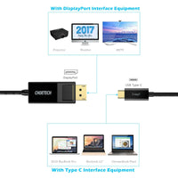 CHOETECH USB-C to DisplayPort Adapter Cable (4K@60Hz, (6ft/1.8m)