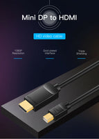 Thunderbolt Mini DP to HDMI Adapter Cable 1.5M/2M/3M for PC Macbook HDTV 1080p