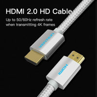 HDMI 5M Cable Cotton Braided TV Projector LCD LED HDMI 2.0 4K 60Hz 3D 1080p