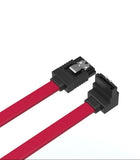 Right Angle SATA 3.0 7-Pin Data Cable Super Speed SSD HDD in Red - 0.5M - 6Gbps