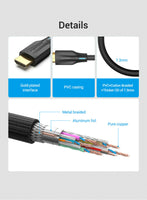 Vention 0.5M HDMI 2.1 Braided Cable HDR 8K (7680 x 4320) 48Gbps 8K@60Hz 4K@144Hz