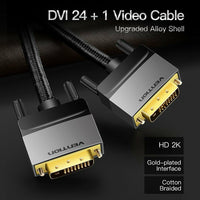 DVI Cable, DVI-D 24+1 Male to Male Cotton Braided Cable 1M 1.5M 2M 3M 5M HQ