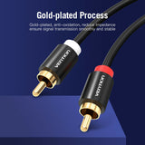 Premium 1M 1.5M 2RCA to 2RCA Audio Cable Male to Male for TV Speaker DVD etc