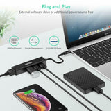 Choetech USB C to 3 x USB 3.0 & Gigabit Ethernet Hub works with MacBook Pro/iPad Pro 2018