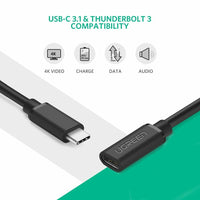 Premium USB Type-C Extension Cable 0.5M Thunderbolt 3 Compatible