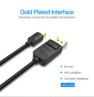 VENTION Mini DP to DP Adapter Cable 4K@60Hz Mini DisplayPort to DisplayPort Converter Male to Male Gold-Plated Cord for MacBook Thunderbolt Projector