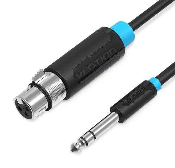 6.5mm Male to XLR Female Cables - TRS 1/4" Microphone Stereo Jack Cable Lead 1M-15M