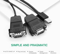 UGREEN USB to 4 x Serial RS232 Cable Adapter DB9 Converter 9-Pin Male to Male