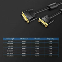 Premium DVI to VGA Male to Male Cable for TV Laptop Projector Monitor 1M to 5M