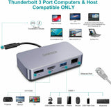 CHOETECH Thunderbolt 3 Certified Dock HDMI DP Ethernet Ports Supports 5K Display