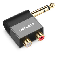 UGREEN 6.35mm Male to 2 RCA Female Adapter for TV HiFi Mixer Speaker Amplifier