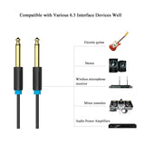 6.35mm to 6.35mm Aux Cable - Gold Plated - 0.5/1.5/2/3/5/10M