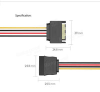 Vention 15 PIN Male to Female SATA Hard Disk Power Supply Extension Cable - 1ft