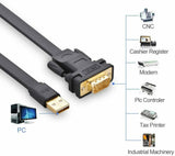 UGREEN 1M 2M Flat USB 2.0 to RS232 DB9 Serial Cable Converter with FTDI Chipset