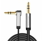 Flat 3.5mm Right Angle Male to Male Aux Stereo Cable - 0.75M 1M 1.5M 2M 3M 5M