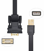 UGREEN 1M 2M Flat USB 2.0 to RS232 DB9 Serial Cable Converter with FTDI Chipset