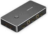 Vention USB HDMI KVM Switch 4K 2 IN 1 OUT HDMI Switcher and Extended 4 Ports Hub