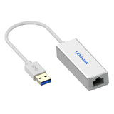 USB 3.0 to Gigabit Ethernet Adapter- Aluminum Body- Gold Plated Connector- 0.15M